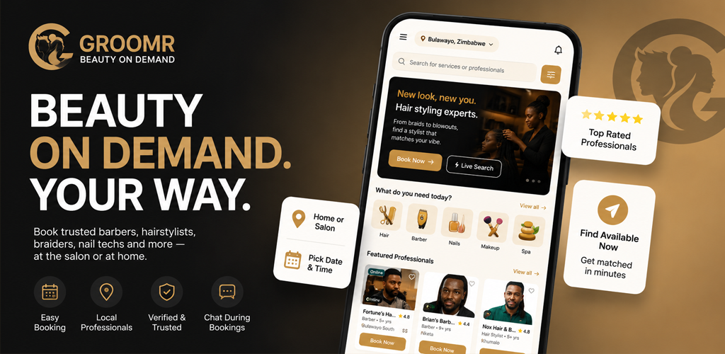 Groomr, Beauty on Demand Flutter App
