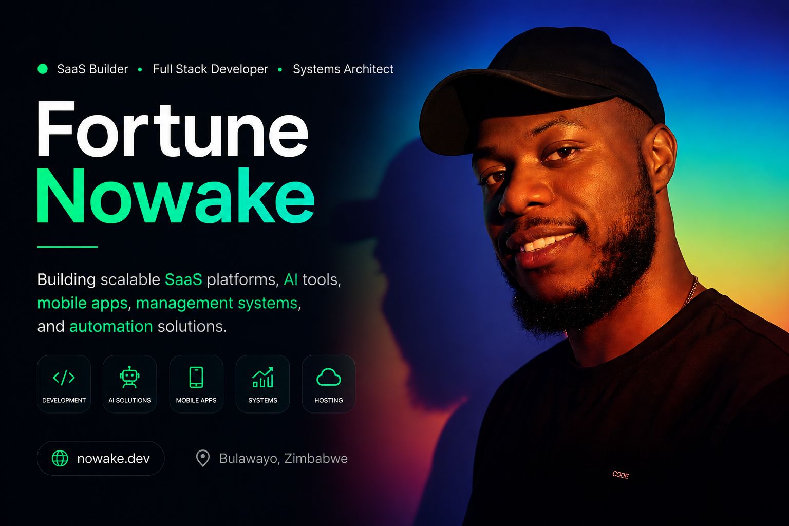 K W Developer Fortune Nowake | SaaS Builder, Full-Stack Developer & AI Systems Architect